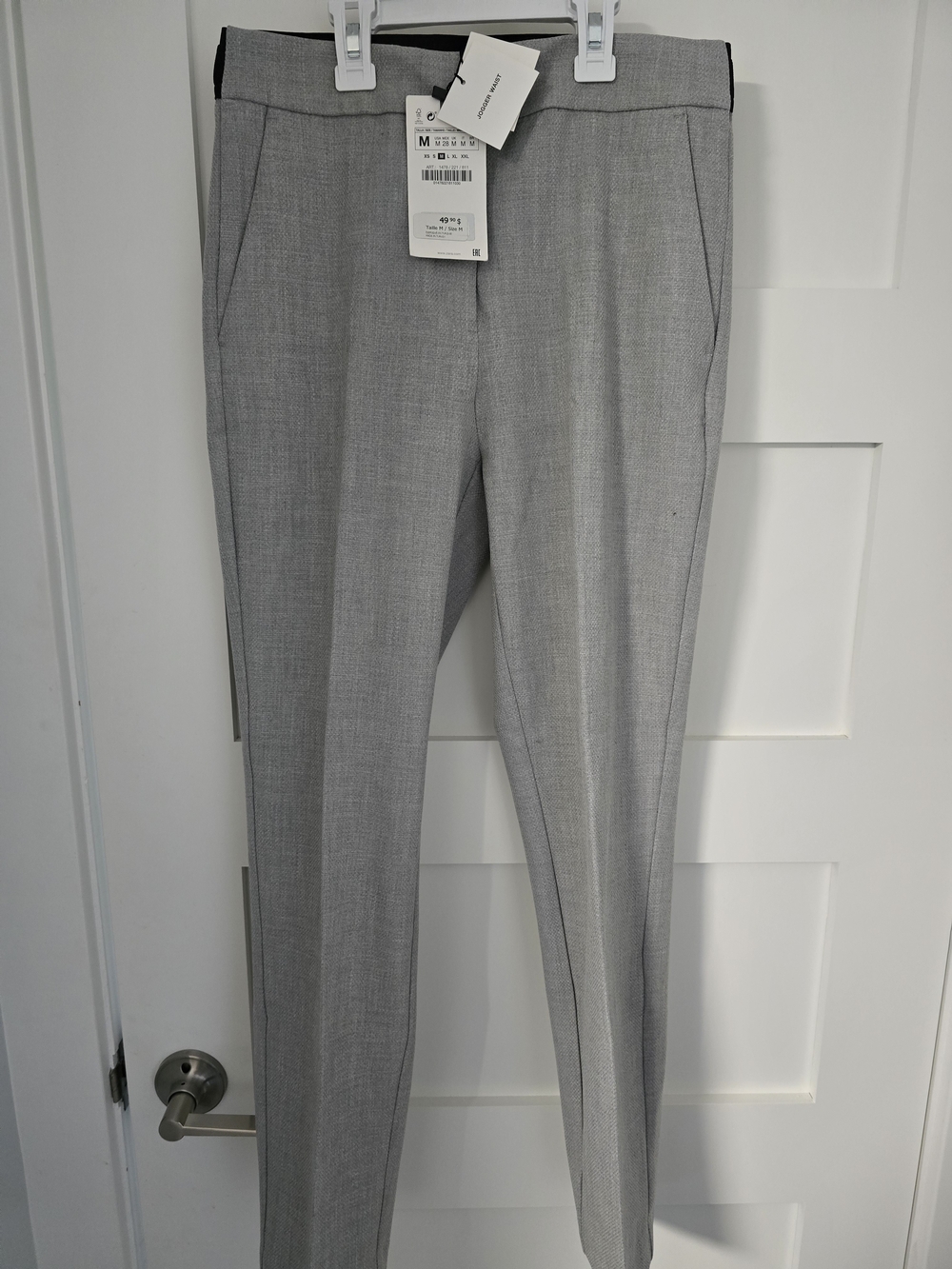 Zara Light Gray Straight Leg Dress Pants